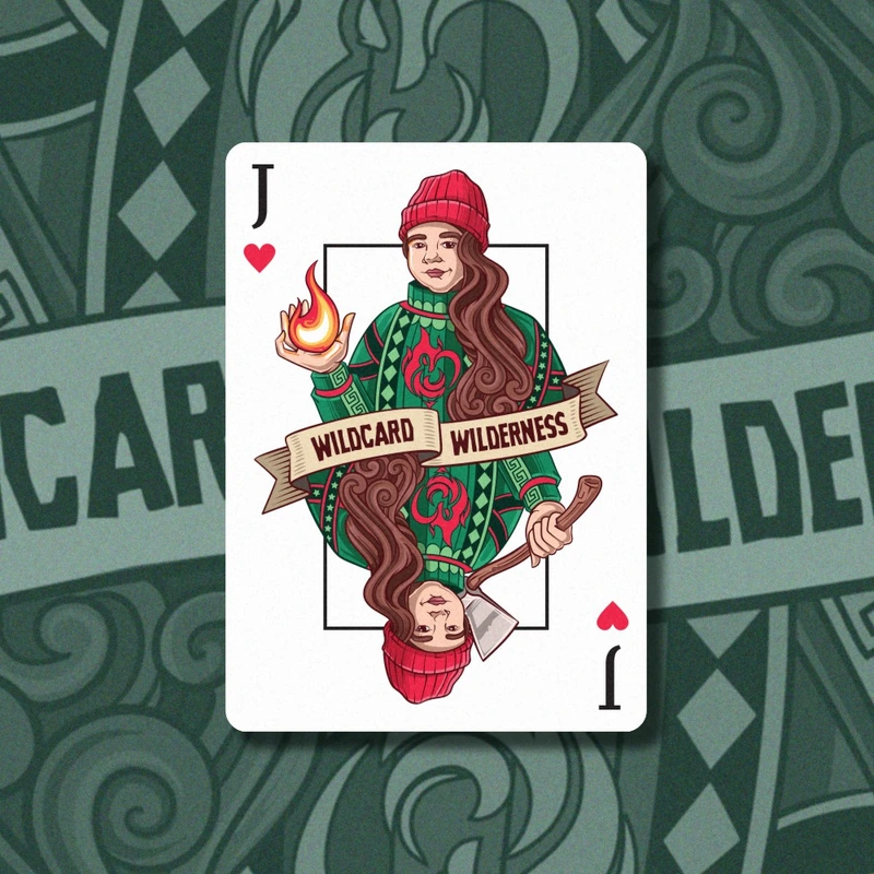 Wildcard Wilderness — illustrated playing card design